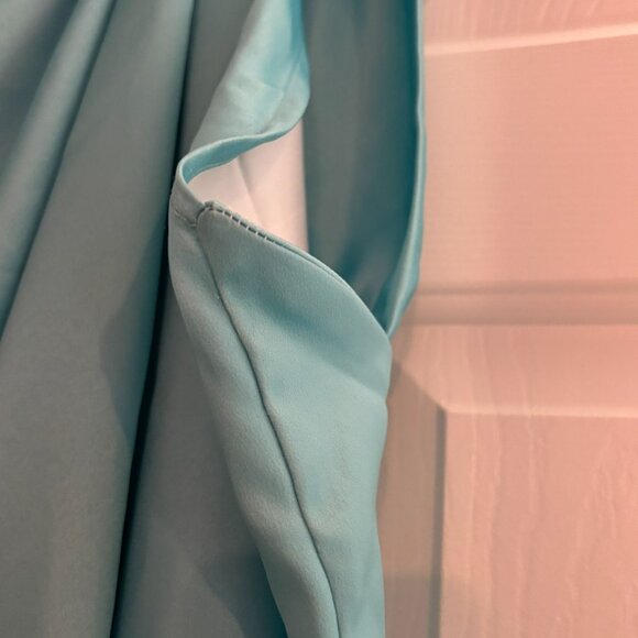 FOREVER UNIQUE Blue & Lime Ombre Satin Maxi Dress/Gown w/ Twist Front Size 2 New - Picture 11 of 16